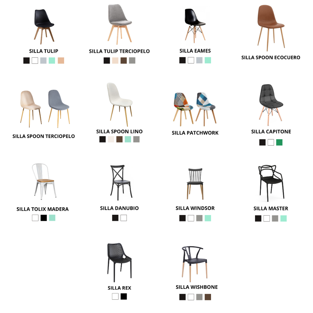 Comedor Industrial 8 personas + sillas a elección