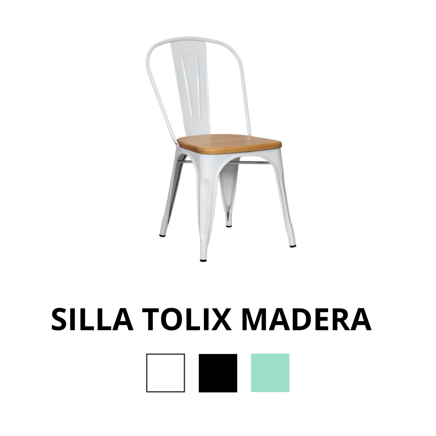 Pack 4 Sillas Modelo Tolix Madera
