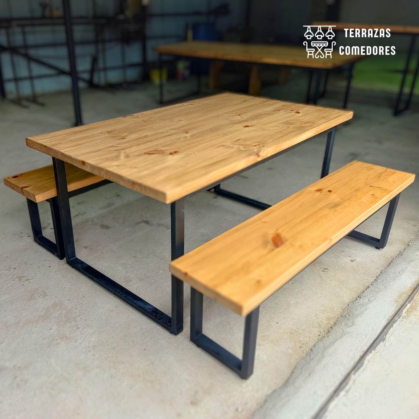 Comedor con Bancas 160x90 cms
