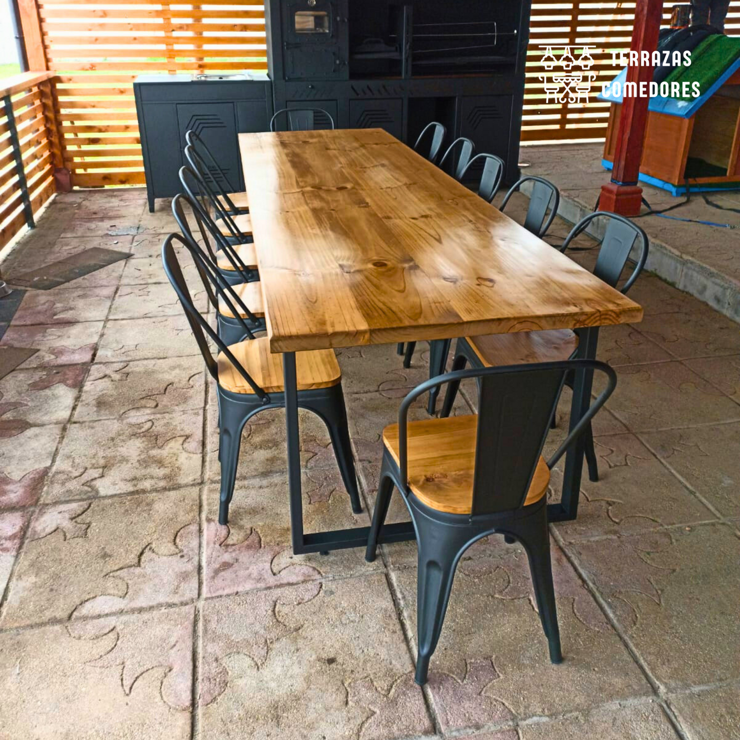 Comedor Industrial 12 personas + sillas a elección