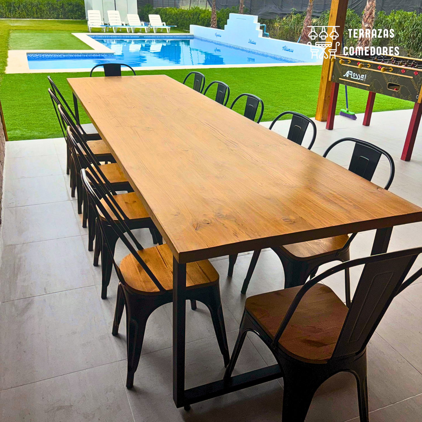 Comedor Industrial 12 personas + sillas a elección