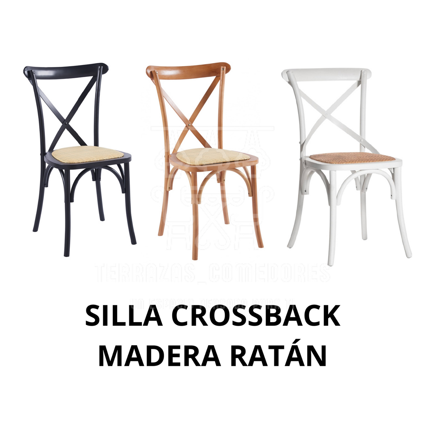 Comedor Industrial 6 personas + sillas de Madera Ratán