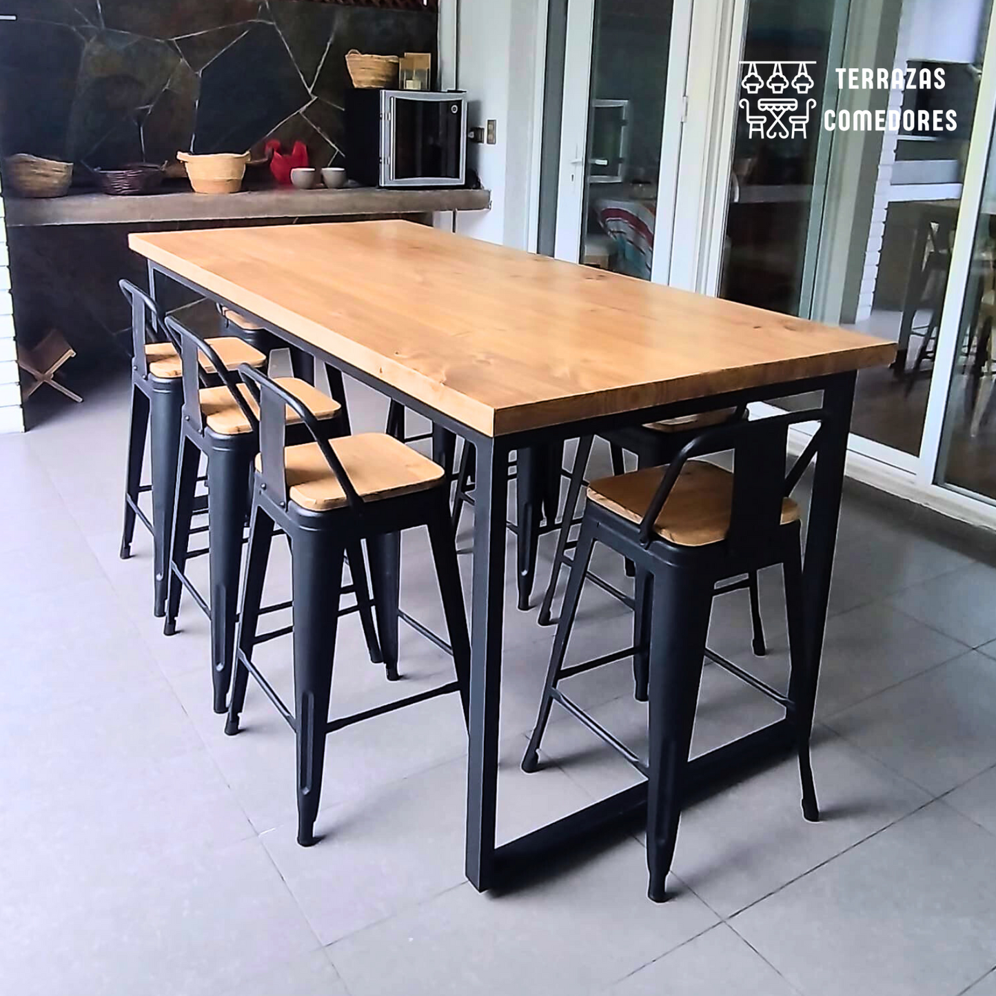 Comedor industrial tipo bar 8 personas