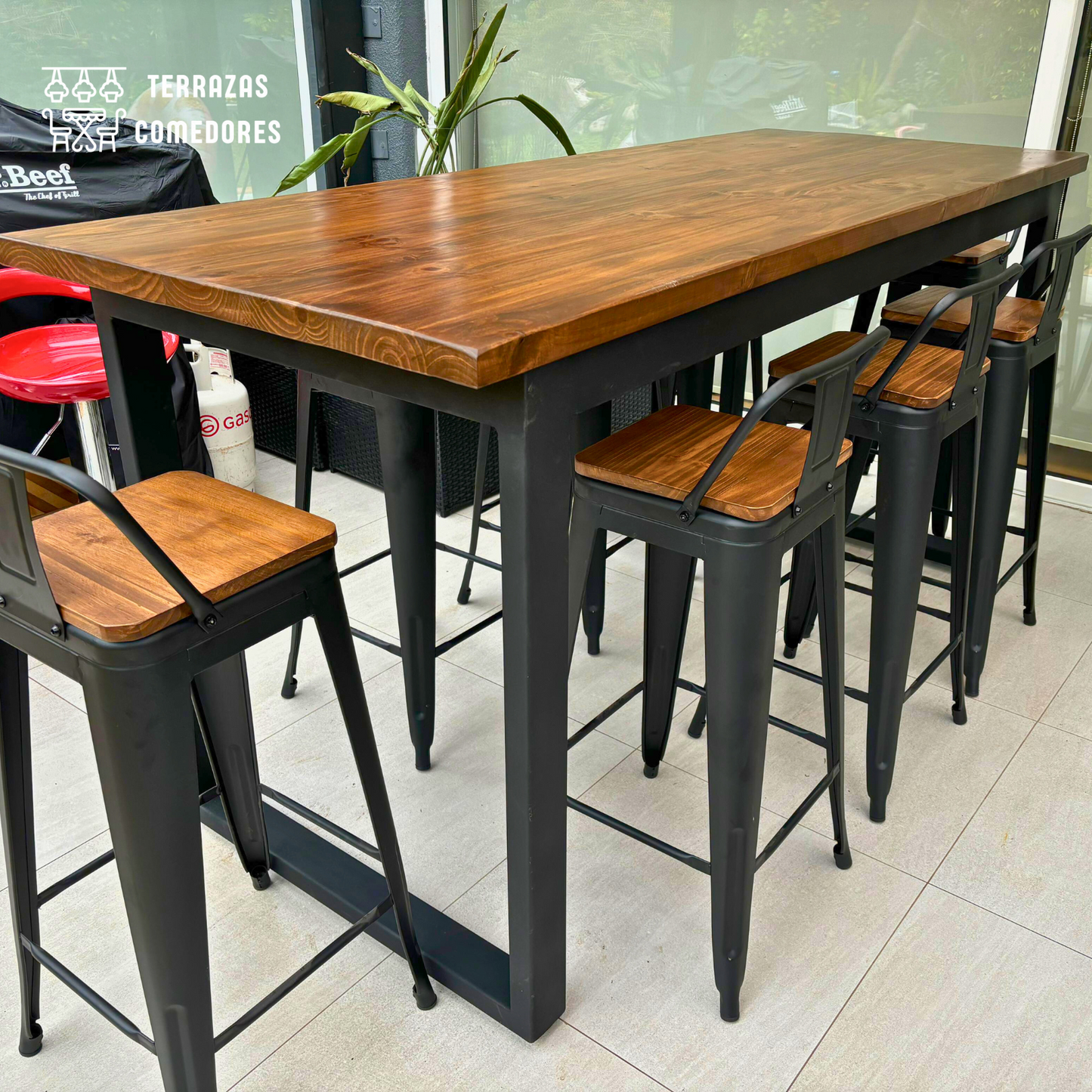 Comedor industrial tipo bar 8 personas